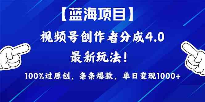 （9777期）2024蓝海项目视频号，最新方法， 100%过原创，条条爆款，单日变现1K+，…-E网资源