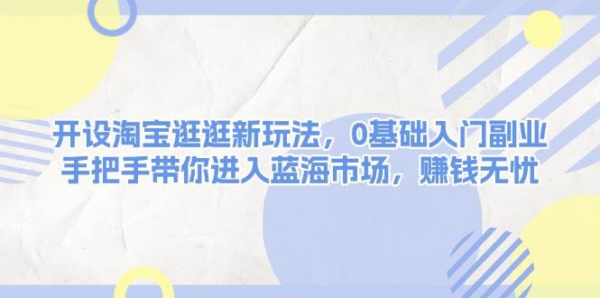 开设淘宝逛逛新玩法，0基础入门副业，手把手带你进入蓝海市场，赚钱无忧-E网资源