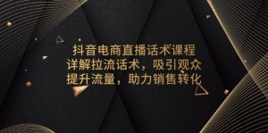 抖音电商直播话术课程，详解拉流话术，吸引观众，提升流量，助力销售转化-E网资源