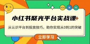 小红书 聚光平台实战课，从认识平台到投放技巧，助你实现从0到1的突破-E网资源