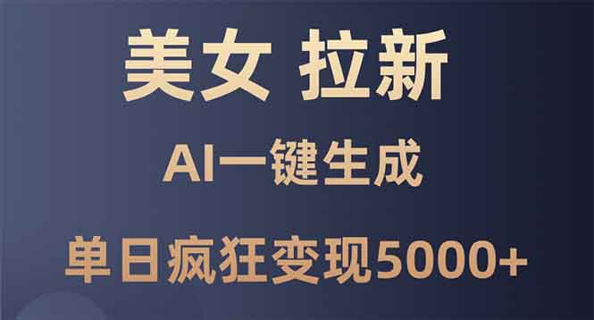 美女暴力拉新，通过AI一键生成，单日疯狂变现5000+，纯小白一学就会！-E网资源
