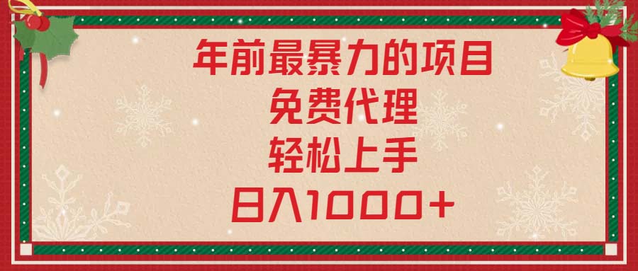 年前最暴力的项目，免费代理，轻松上手，日入1000+-E网资源