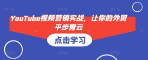 YouTube视频营销实战，让你的外贸平步青云-E网资源