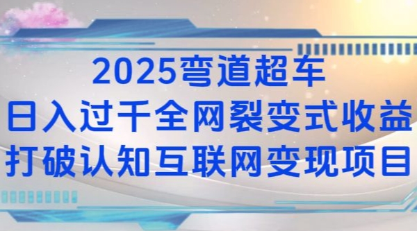 2025弯道超车日入过K全网裂变式收益打破认知互联网变现项目【揭秘】-E网资源