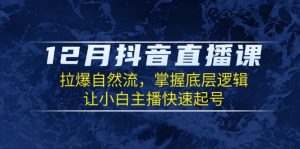 12月抖音直播课：拉爆自然流，掌握底层逻辑，让小白主播快速起号-E网资源