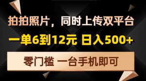 拍拍照片，同时上传双平台，一单6到12元，轻轻松松日入500+，零门槛，...-E网资源