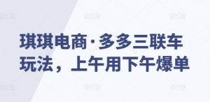 琪琪电商·多多三联车玩法，上午用下午爆单-E网资源