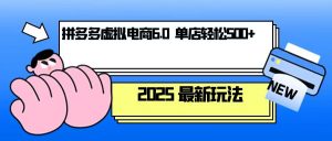 拼多多虚拟电商,单人操作10家店,单店日盈利500+-E网资源