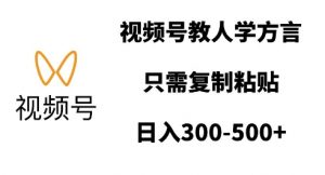 视频号教人学方言，只需复制粘贴，日入多张-E网资源