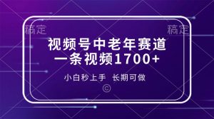 视频号中老年赛道，一条视频1700+，小白秒上手，长期可做-E网资源