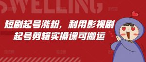 短剧起号涨粉，利用影视剧起号剪辑实操课可搬运-E网资源