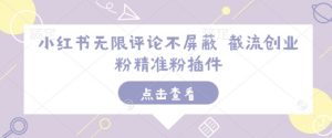 小红书无限评论不屏蔽 截流创业粉精准粉插件-E网资源