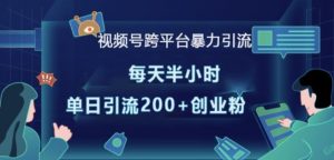 视频号跨平台暴力引流，每天半小时，单日引流200+精准创业粉-E网资源