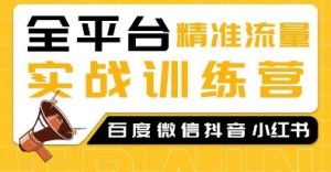 全平台精准流量实战训练营，百度微信抖音小红书SEO引流教程-E网资源