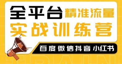 全平台精准流量实战训练营，百度微信抖音小红书SEO引流教程-E网资源