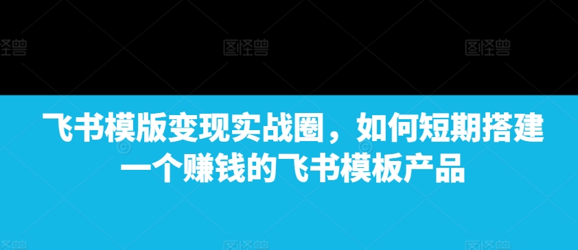 飞书模版变现实战圈，如何短期搭建一个赚钱的飞书模板产品-E网资源