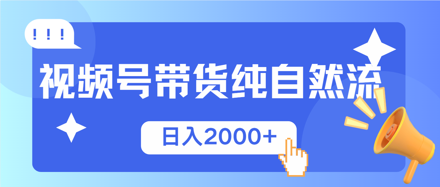 视频号带货，纯自然流，起号简单，爆率高轻松日入2000+-E网资源