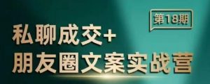 私聊成交朋友圈文案实战营，比较好的私域成交朋友圈文案课程-E网资源