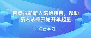网盘拉新新人陪跑项目，帮助新人从零开始开单起量-E网资源