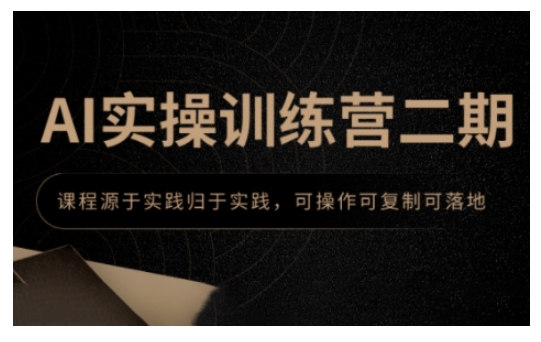 AI实操训练营二期，课程源于实践归于实践，可操作可复制可落地-E网资源