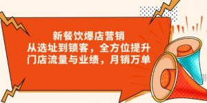 新 餐饮爆店营销，从选址到锁客，全方位提升门店流量与业绩，月销万单-E网资源