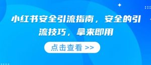 小红书安全引流指南，安全的引流技巧，拿来即用-E网资源