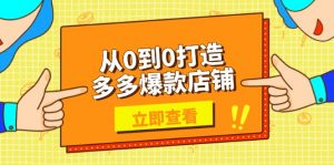 从0到0打造多多爆款店铺，选品、上架、优化技巧，助力商家实现高效运营-E网资源