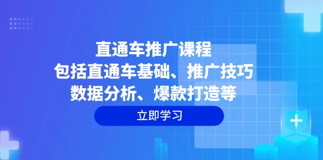 直通车推广课程:包括直通车基础、推广技巧、数据分析、爆款打造等-E网资源