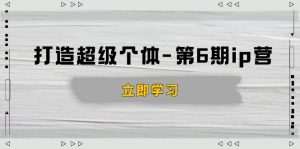 打造 超级个体-第6期ip营：商业认知,产品设计,成交演练,解决知识变现难题-E网资源