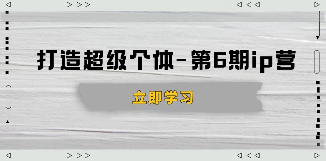 打造 超级个体-第6期ip营：商业认知,产品设计,成交演练,解决知识变现难题-E网资源