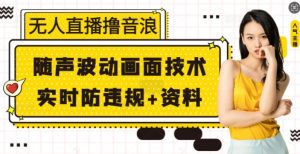 无人直播撸音浪+随声波动画面技术+实时防违规+资料【揭秘】-E网资源