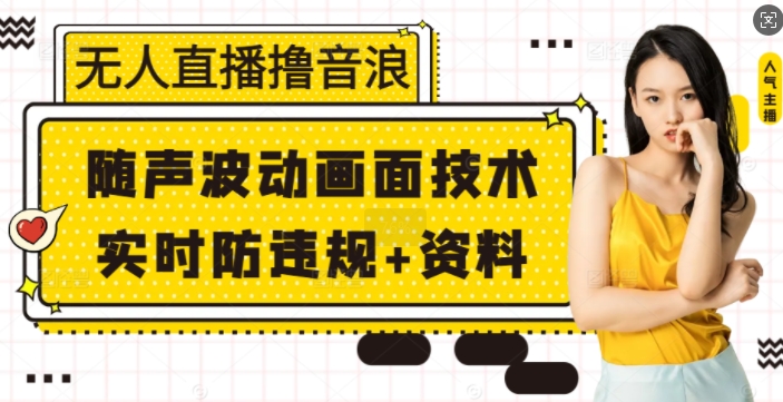 无人直播撸音浪+随声波动画面技术+实时防违规+资料【揭秘】-E网资源