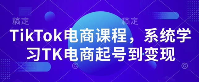 TikTok电商课程，​系统学习TK电商起号到变现-E网资源