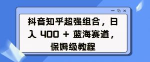 抖音知乎超强组合，日入4张， 蓝海赛道，保姆级教程-E网资源