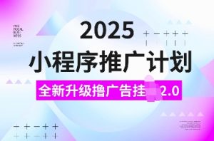 2025小程序推广计划，全新升级撸广告挂JI2.0玩法，日入多张，小白可做【揭秘】-E网资源