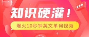 知识硬灌，1分钟教会你，利用AI制作爆火10秒钟记一个英文单词视频-E网资源