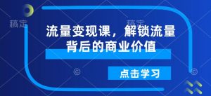 流量变现课，解锁流量背后的商业价值-E网资源