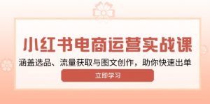 小红书变现运营实战课，涵盖选品、流量获取与图文创作，助你快速出单-E网资源