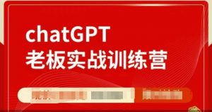 ChatGPT老板实战训练营，用GPT带飞，一人顶一个团队-E网资源