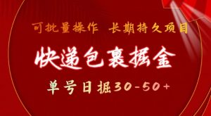 快递包裹撸金 单号日撸30-50+ 可批量 长久稳定收益【揭秘】-E网资源