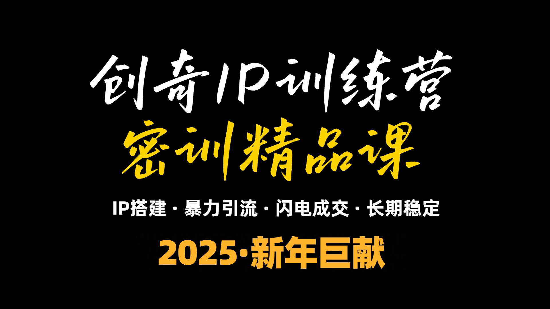 2025年“知识付费IP训练营”小白避坑年赚百万，暴力引流，闪电成交-E网资源