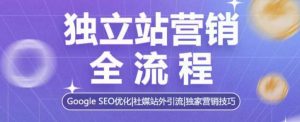 独立站营销全流程，Google SEO优化，社媒站外引流，独家营销技巧-E网资源
