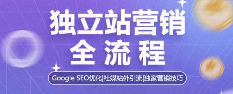 独立站营销全流程，Google SEO优化，社媒站外引流，独家营销技巧-E网资源