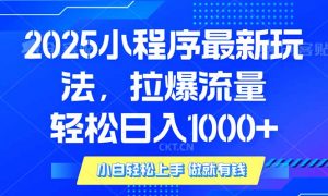 2025年小程序最新玩法，流量直接拉爆，单日稳定变现1000+-E网资源