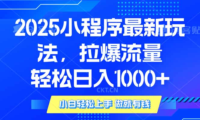 2025年小程序最新玩法，流量直接拉爆，单日稳定变现1000+-E网资源