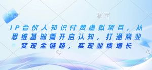 IP合伙人知识付费虚拟项目，从思维基础篇开启认知，打通商业变现全链路，实现业绩增长-E网资源