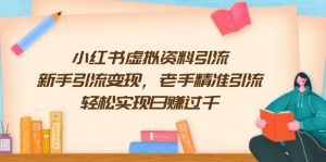小红书虚拟资料引流，新手引流变现，老手精准引流，轻松实现日赚过千-E网资源