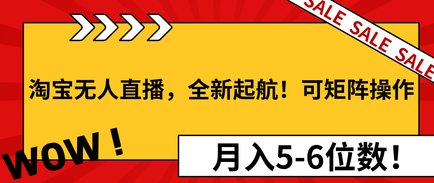 淘宝无人直播，全新起航！可矩阵操作，月入5-6位数！-E网资源