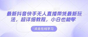 最新抖音快手无人直播带货玩法，超详细教程，小白也能学-E网资源