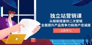 独立站营销课，从框架搭建到二次营销，全面提升产品竞争力和用户忠诚度-E网资源